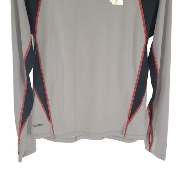 🌸 North Face Womens Long Sleeve Top Crew Neck Light Gray Size S - Picture 4 of 9